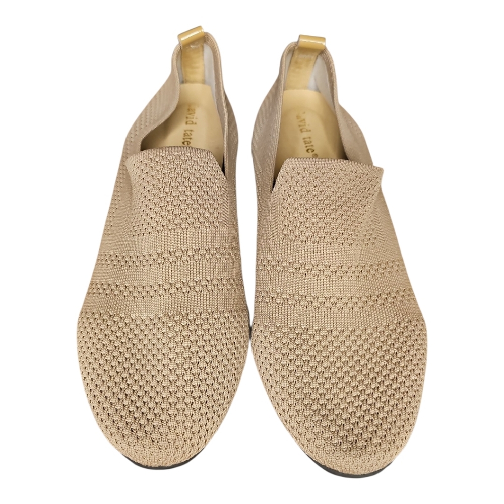 David Tate Ultimate Knit Loafer Stretch Fabric Flat Size 8 Taupe